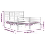 vidaXL Cadre de lit sans matelas blanc 160x200 cm bois massif