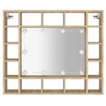 vidaXL Armoire de miroir avec LED Chêne sonoma 91x15x76 5 cm