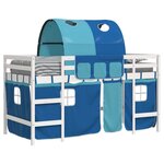vidaXL Lit mezzanine enfants avec tunnel sans matelas bleu 90x200 cm
