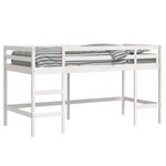 vidaXL Lit mezzanine enfants échelle blanc 90x200 cm bois pin massif