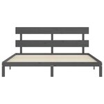vidaXL Cadre de lit sans matelas gris 200x200 cm bois massif de pin