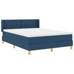 vidaXL Lit à Ressorts avec matelas Bleu 160 x 200 cm tissu