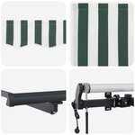 vidaXL Auvent Rétractable Vert et blanc 450 × 350 cm tissu