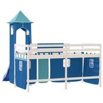 vidaXL Lit mezzanine enfants avec tour sans matelas bleu 80x200 cm