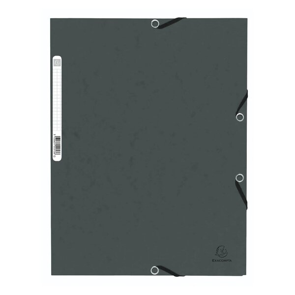 Chemise À Élastiques 3 Rabats Carte Lustrée 355g/m2 - Gris - Exacompta