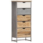 vidaXL Armoire à tiroirs 45x30x105 cm Bois de manguier massif