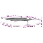 vidaXL Cadre de lit cire marron 120x200 cm bois de pin massif