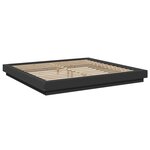 vidaXL Cadre de lit avec lumières LED noir 200x200cm bois d'ingénierie