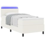 vidaXL Lit à Sommier avec Matelas & LED Crème 80x200 cm Tissu Côtelé