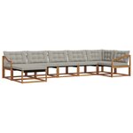 vidaXL Ensemble de canapés d'extérieur 7 pc Gris Naturel et Clair