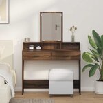 vidaXL Coiffeuse Chêne marron 100 x 41 x 140 cm Bois d'ingénierie