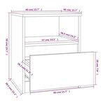 vidaXL Tables de chevet 2 Pièces chêne fumé 40x40x50 cm bois d'ingénierie