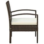 vidaXL Chaise de jardin avec coussin Résine tressée Marron