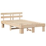 vidaXL Cadre de lit avec tête de lit Naturel 120 x 190 cm Pin massif