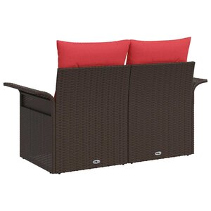 vidaXL Canapé de jardin avec coussin 141 x 62 x 69 cm polyrotin