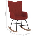 vidaXL Chaise à bascule avec tabouret Rouge bordeaux Tissu