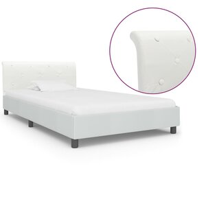 vidaXL Cadre de lit sans matelas blanc similicuir 90x200 cm
