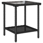 vidaXL Canapé de jardin 2 Pièces Noir et turquoise Poly rotin