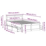 vidaXL Cadre de lit sans matelas avec tête de lit 135x190 cm bois pin