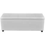 Banc banquette long de rangement 116 x 39 x 44 cm bois blanc 02_0010913