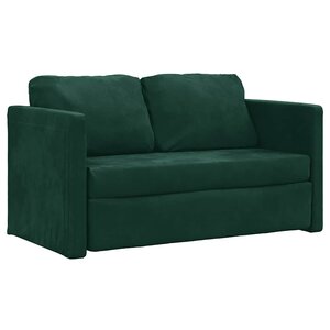 vidaXL Canapé-lit 2 en 1 vert foncé 122x204x55 cm velours