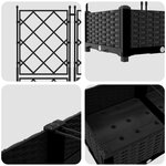 vidaXL Jardinière avec Treillis 3 Pièces Noir 120x40x125.5 cm
