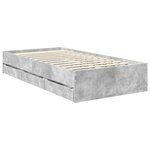 vidaXL Cadre de lit avec tiroir Gris béton 90 x 200 cm Bois Ingénierie