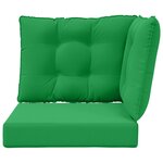 vidaXL Coussin de canapé d'extérieur 3 Pièces Vert Polyester