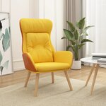 vidaXL Chaise de relaxation Jaune moutarde Tissu et PVC