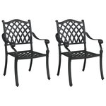 Chaises d'extérieur vidaXL Noir Aluminium 56 x 55 x 92 5 cm Solide