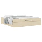vidaXL Cadre de lit avec matelas avec matelas 2 Pièces Crème tissu