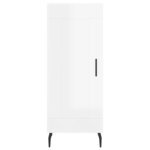 vidaXL Buffet Blanc brillant 34 5x34x90 cm Bois d'ingénierie