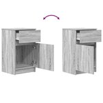 vidaXL Tables de chevet 2 Pièces sonoma gris 39x35x65cm bois d'ingénierie