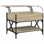 vidaXL Table basse chêne sonoma 70x50x50 cm bois d'ingénierie et métal