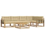 vidaXL Ensemble de canapés d'extérieur 6 Pièces Blanc et Beige