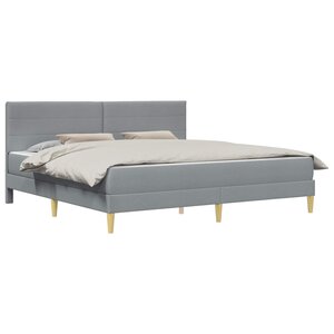 vidaXL Cadre de lit Gris clair 200 x 200 cm Polyester