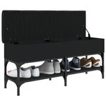 vidaXL Banc à chaussures noir 102x32x45 cm bois d'ingénierie