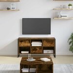 vidaXL Meuble TV Chêne Fumé 100 x 36 x 49 5 cm Bois d'ingénierie