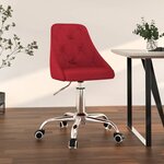 vidaXL Chaise pivotante de salle à manger Rouge bordeaux Tissu