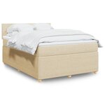 vidaXL Sommier à lattes de lit avec matelas Crème 140x200 cm Tissu