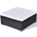 vidaXL Salon de jardin 5 Pièces avec coussins Résine tressée Noir