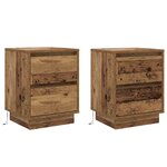 vidaXL Cabinet de chevet 2 Pièces Bois ancien 39 x 34 5 x 50 cm