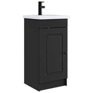 vidaXL Meuble de salle de bain avec évier Noir 42 x 40 x 84 5 cm
