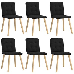 vidaXL Chaises à manger lot de 6 noir tissu