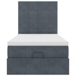 vidaXL Cadre de lit ottoman avec matelas gris foncé 80x200 cm velours