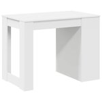 vidaXL Bureau avec tiroir et étagère blanc bois d'ingénierie