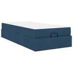 vidaXL Cadre de lit avec matelas Bleu 100 x 200 cm tissu