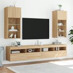 vidaXL Meuble TV avec lumières LED chêne sonoma 40 5x30x90 cm