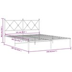 vidaXL Cadre de lit métal sans matelas avec tête de lit noir 150x200cm