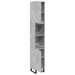 vidaXL Armoire de salle de bain gris béton 30x30x190 cm